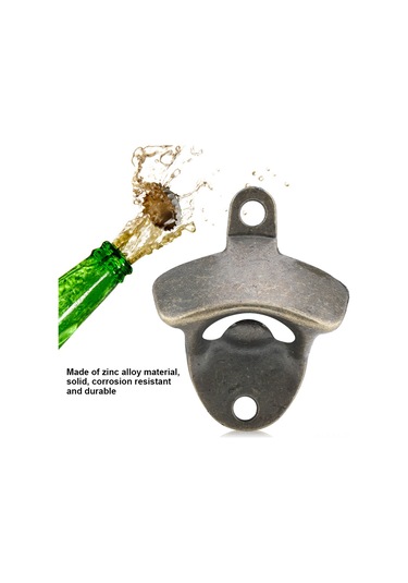 Kangvka Bronz Renkli Çelik Duvar Tipi Bira Açıcı - Anti Paslanmaz, Dayanıklı, Bar Ve Ev İçin Kolay Kurulum 1 Adet Diğer