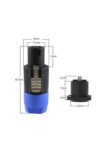 Spekon Erkek Fiş-4 Pin Jak Konnektör Kaliteli-10 Adet