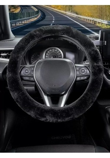 Rtı Akuapolon Kürklü Oto Direksiyon Kılıfı M 108804019 Siyah