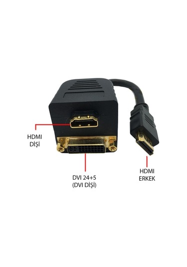 Ttaf Hdmı Erkek - Hdmı Dişi + Dvı 24+5 Dişi Pasif Y Ayırıcı Kablo