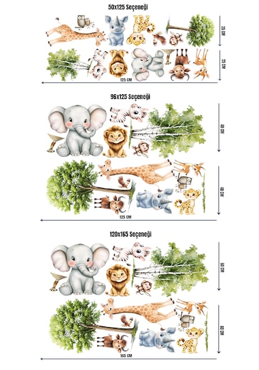 Orman Hayvanları Çocuk Odası Duvar Sticker Seti 02