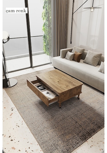 Kolexonline Nino Akıllı Sehpa Tekerli Ayaklı Çekmeceli