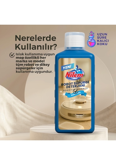 Nilem Robot Süpürge Deterjanı Beyaz Sabun Kokulu 500 Ml Tekli