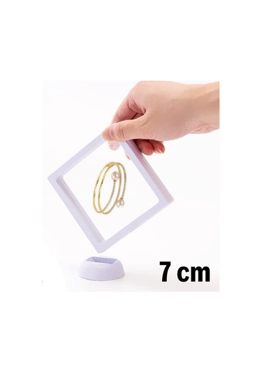 7x7 Cm Standlı 3d Takı Ziynet Hatıra Koleksiyon Saklama Kutusu Şeffaf Film Çerçevesi 5256 Çok Renkli