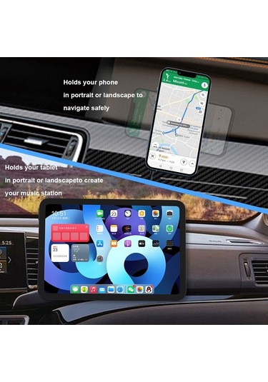 Sones Düz Yapışkanlı Manyetik Araba Cep Telefonu Navigasyon Tutucu Gri