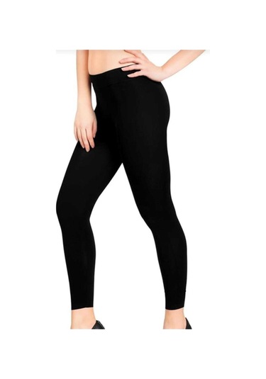 Kadın 2"li Siyah Modal Elastan Likralı Penye Uzun Tayt 2101 SiYAH