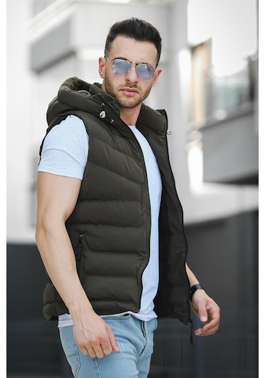 Giaco Slim Fit Kapüşonlu Suya Dayanıklı Puffer Erkek Şişme Yelek 001