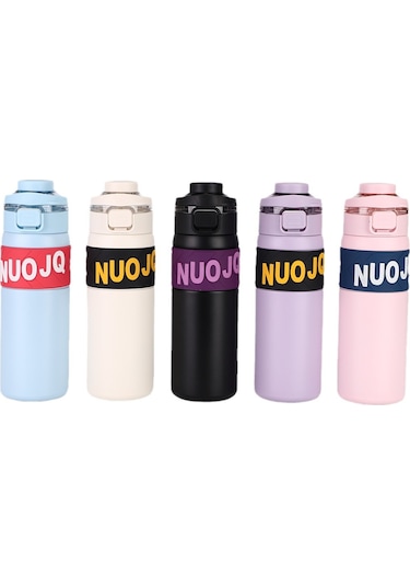 Paslanmaz Çelik Monogram Desenli Vakumlu Saman Fincan Mor