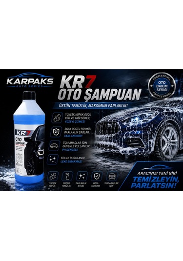 Karpaks Kr7 Oto Şampuan 1 Lt Yoğun Köpüklü Araç Yıkama Şampuanı