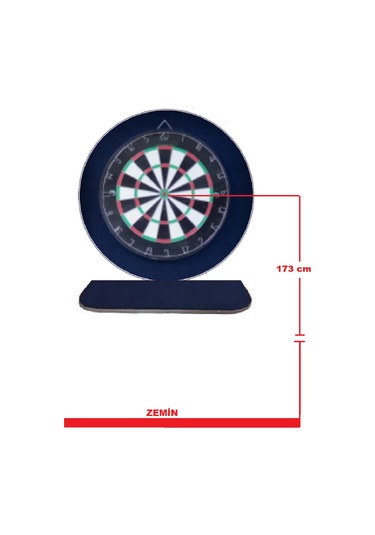 Raf Düzenekli Dart Arkalık Yuvarlak Lacivert 72 CM