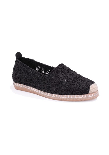Dagoster Dza07-115526380 Siyah Triko Günlük Espadril Kadın Ayakkabı Sıyah