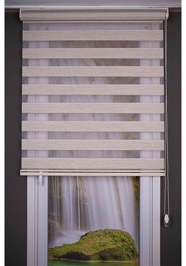 Oba Perde Bambu Pileli Zebra Perde Beyaz 100 x 190
