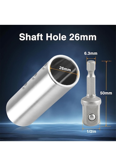 Xurunkeji Paslanmaz Çelik Römork Krikosu Elektrikli Matkap Adaptörü Ve 2 Adet 1/2 İnç Soket Adaptör Ucu, Kriko Tahrik Mili İle Uyumlu