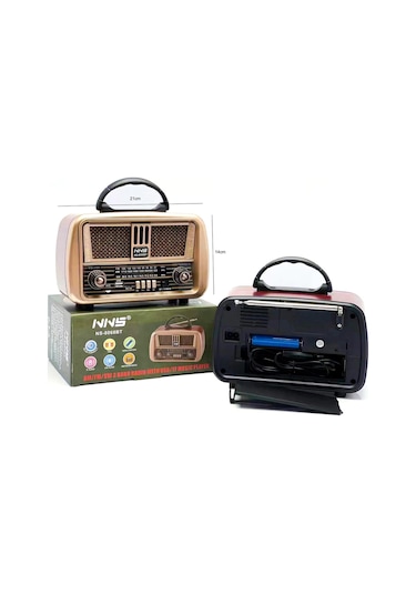 Nns NS-8068BT Nostaljik Bluetooth Özellikli Radyo Krem