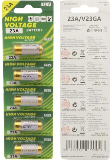 Ayt Powermaster Lr23a 12 Volt Kalın 23a Alarm Kumanda Pili 5'li Paket