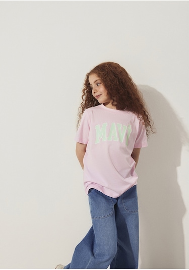 Mavi - Mavi Logo Baskılı Pembe Tişört 7610109-86953 Pembe