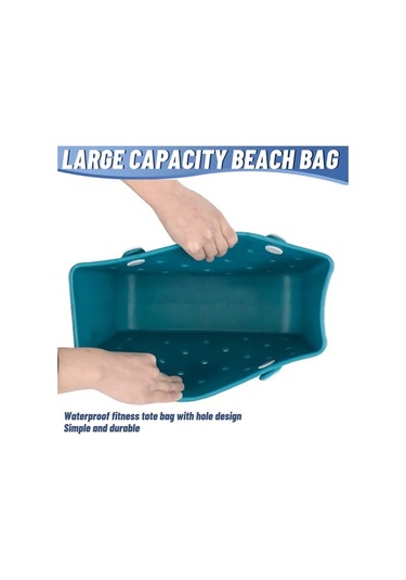 Dancemonkey Su Geçirmez Yıkanabilir Mavi Eva Plaj Çantası - Spor, Seyahat, Alışveriş İçin MAvi