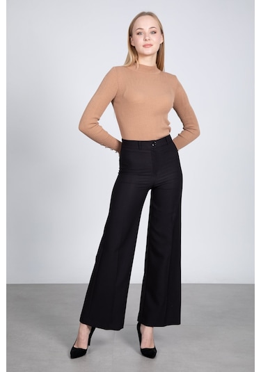 Palazzo Pantolon - Siyah-Siyah