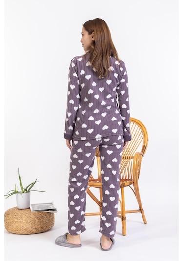 Yeni Sezon Sonbahar/kış Kadın Welsoft Polar Yuvarlak Yaka Kalp Desenli Kalın Pijama Takımı 30008-mürdüm Mürdüm Yeni Sezon Sonbahar/kış Kadın Welsoft Polar Yuvarlak Yaka Kalp Desenli Kalın Pijama Takımı 30008-mürdüm Mürdüm