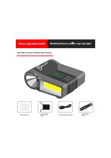 Mufunye Sensörlü Cob Led Şapka Feneri, Su Geçirmez, Dış Mekan Balıkçılığı, Kamp İçin El Serbest Aydınlatma Siyah Çok Renkli