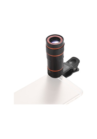 Wezone 8x Zoom Cep Telefonu Teleskopu - Optik Lensli Uzaktan Fotoğraf Çekim Aleti, Çoğu Akıllı Telefonla Uyumlu, Siyah
