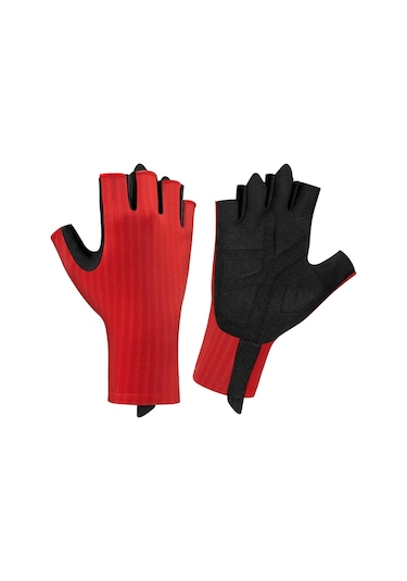 Vkemall Yaz Bisiklet Eldiveni Yarı Parmaklı Erkek Kadın, Kayganlık Önleyici Amortisörlü Nefesli L Beden Tatil Kırmızısı