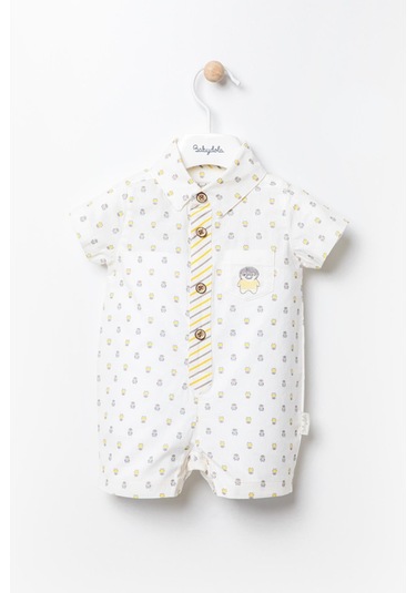 Pamuklu Penguen Detaylı Erkek Bebek Bayramlık Tulum 12779 001