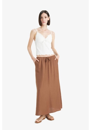 Defacto A Kesim Normal Bel Krinkıl Kumaş Midi Etek F6501ax25smbn320 Kahve Defacto A Kesim Normal Bel Krinkıl Kumaş Midi Etek F6501ax25smbn320 Kahve