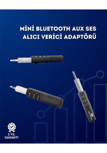 Kablolu Hoparlör Ve Kulaklıklar İçin Bluetooth Adaptör Mini Boy, Klipsli, Taşınabilir