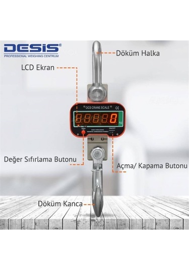 Desis Ocs-a Dijital Vinç Baskülü - Hassasiyet 5 KG. Max 10 Ton