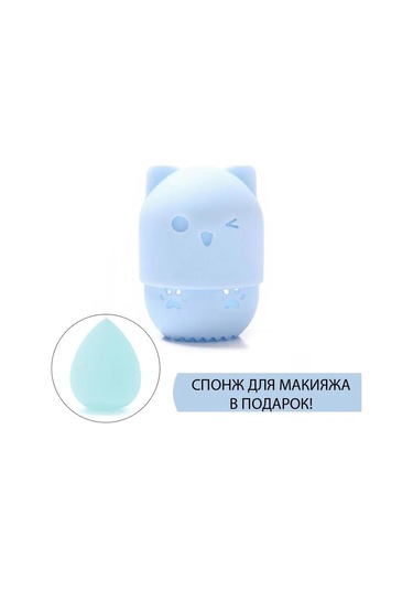 Jeemson Mavi Kedi Şekilli Silikon Sponge Tutucu - Hijyenik Saklama, Hızlı Kurutma, Ev Ve Seyahat İçin Uygun Mavi