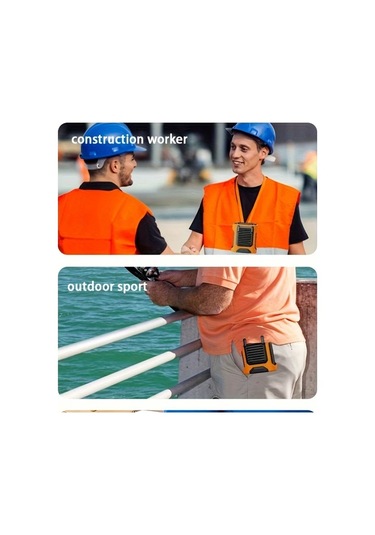 Xuweiwei Taşınabilir Bel Fanı 8000 Mah Büyük Kapasite Yeşil 4 Hız Seçeneği Boyun Ve Bel Kayışlı Şarjlı Masa Fanı Ev Ofis İçin