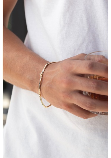 Cenova Kuyumculuk 14 Ayar Altın Panter Figürlü Erkek Bilekliği Sarı Altın