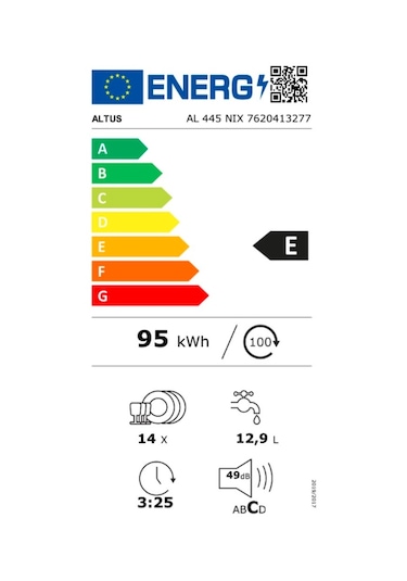 Altus AL 445 NIX 5 Programlı 14 Kişilik Bulaşık Makinesi