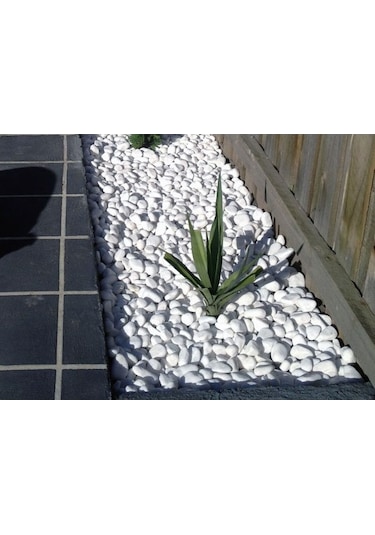 Beyaz Dolomit Taş 10 Kg 1-2 Cm Dere Çakıl Taşı Bahçe Süs Taşı Saksı Teraryum Taşı