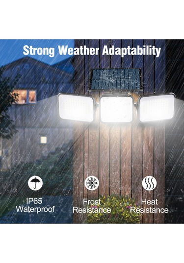 Wezone Güneş Enerjili Hareket Sensörlü Dış Mekan Aydınlatma - Ip65 Su Geçirmez Bahçe Ve Ev Aydınlatması