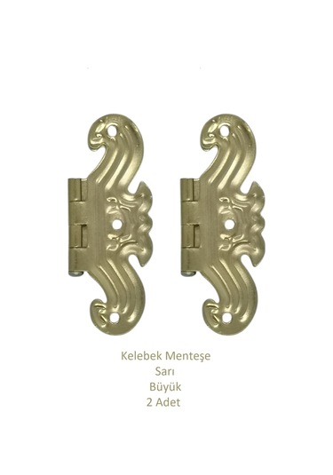 Sarı Dekoratif Kelebek Menteşe Büyük 2 Adet 7cm X 5cm Sarı