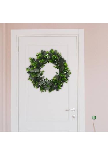 Suntek Çiçek Çelenk Mavi Ayçiçeği Askı Yuvarlak Asılı L