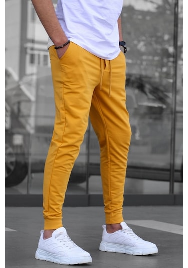 Madmext Sarı Paçası Lastikli Erkek Eşofman 4821 Sarı