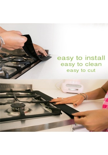 Cbtx Gaz Sobası Yarık Şerit Zehirli Toz Geçirmez Su Geçirmez Mutfak Siyah Sızdırmazlık Şeridi, Boyut: 53.5 5 1cm Siyah