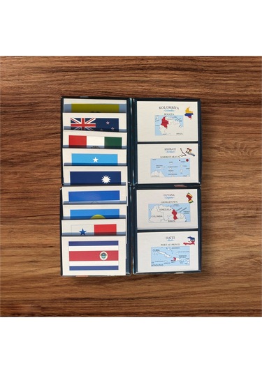 Amerika-avustralya Ülkeleri-harita-bayrak-başkent Kartları