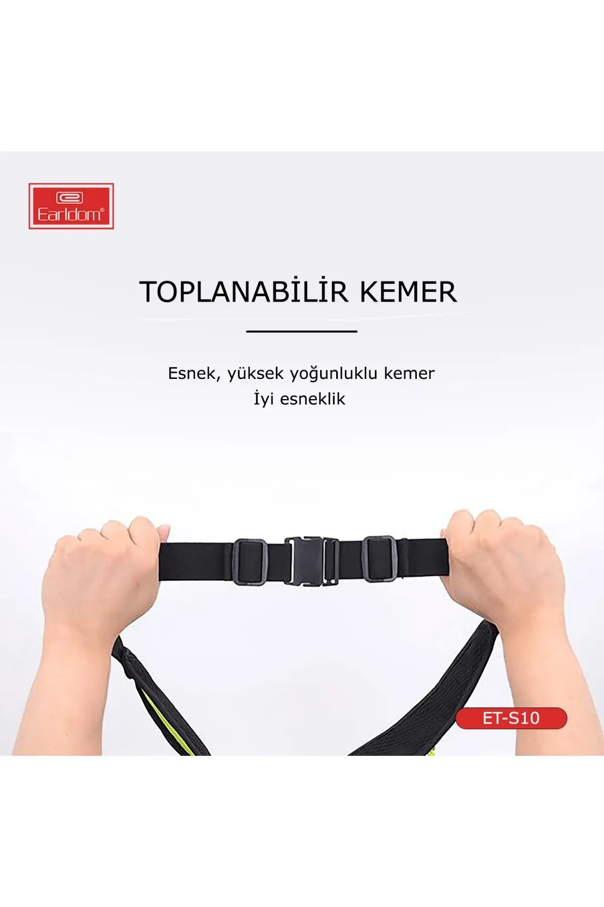 Earldom S10 Su Geçirmez Fosforlu Spor Bel Çantası - Siyah Siyah - Yeşil