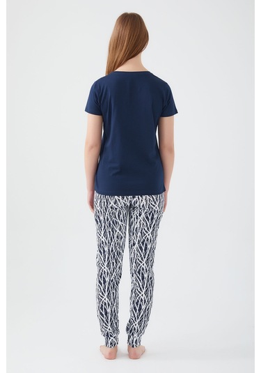 Pierre Cardin 8611 Kadın Kısa Kol Pijama Takım Lacivert