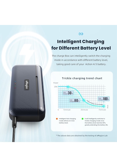 Amagisn Aa07 3 Yuvalı Hızlı Şarj Kutusu Pil Şarj Cihazı Siyah