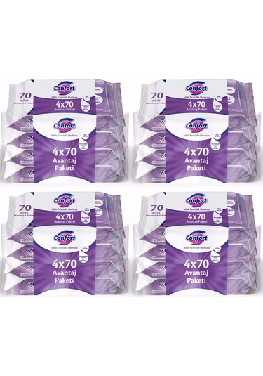 Confort Islak Temizlik Havlusu Mendili Avantaj Paket 4x70 4 Paket