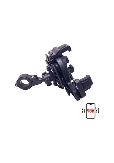 Ct-m17 Telefon Tutucu Titreşim Özellikli Motosiklet Gidon Yatay Kullanım Su Geçirmez Üniversal Siyah