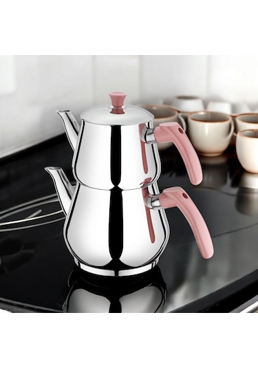 Viola Aile Boy Piramit Paslanmaz Çelik Çaydanlık 1,7lt/2,7 Lt