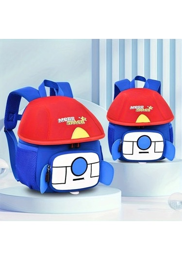 Oldfriend 3-6 Yaş Popüler Yeni Sevimli Çizgi Film Hafif Kayıp Önleyici Çocuk Sırt Çantası Mavi Mavi