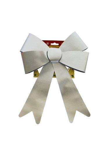 Yılbaşı Çam Ağacı Süsü Dekoratif Fiyonk Kurdele Gümüş 30 Cm Gümüş Fiyonk