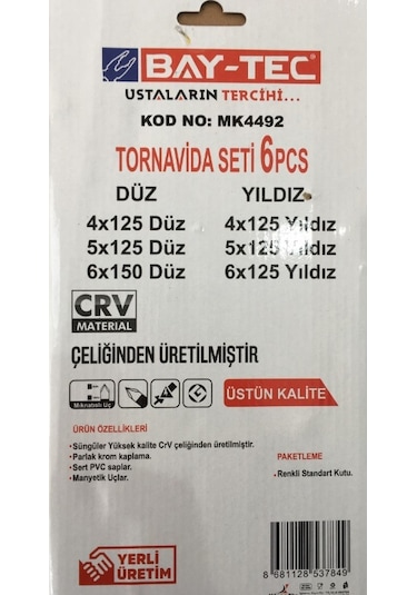 Bay-Tec Tornavida Seti 6 Parça